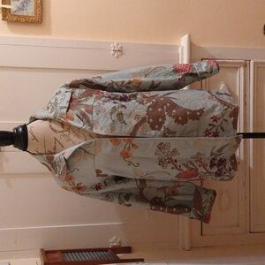 Coldwater Creek pale blue tapestry jacket Sz 2X